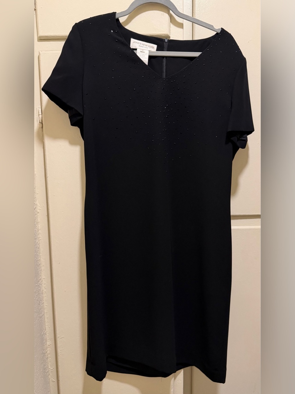Never worn size 14 Classic Black Short Sleeve Shift Dress -sparkly